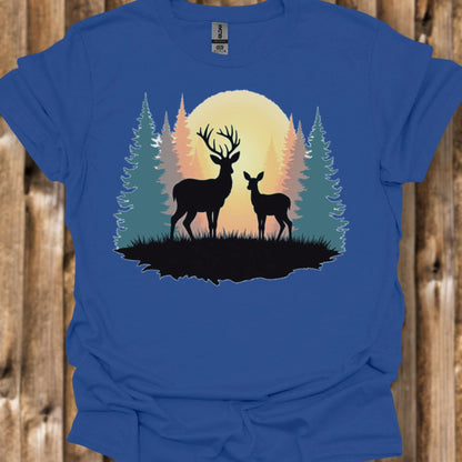 Moeder hert en kalf trendy T-shirt