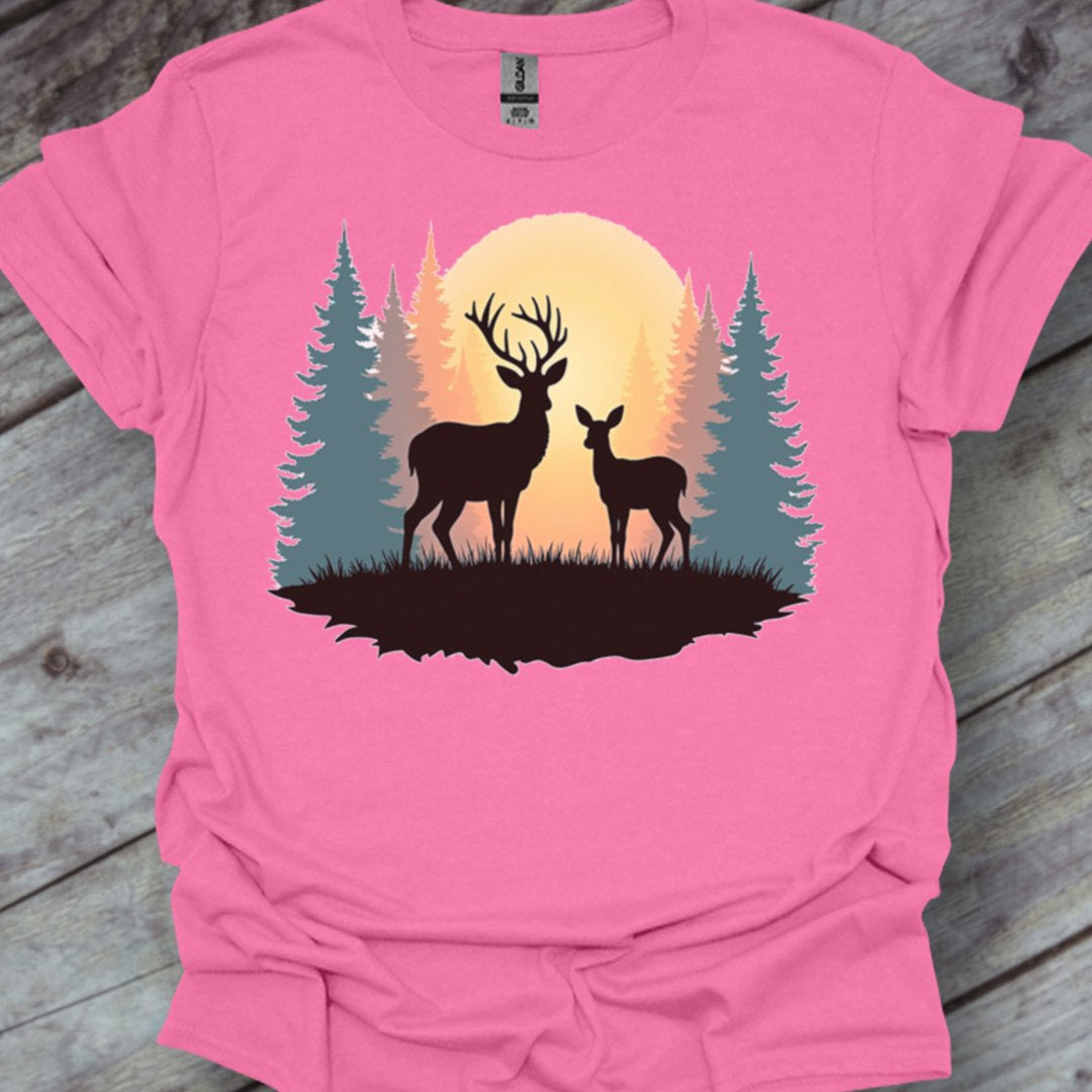 Moeder hert en kalf trendy T-shirt