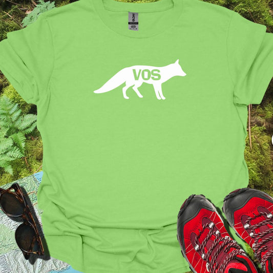 Renard silhouette blanche avec texte T-shirt tendance 