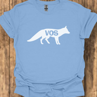 Renard silhouette blanche avec texte T-shirt tendance 