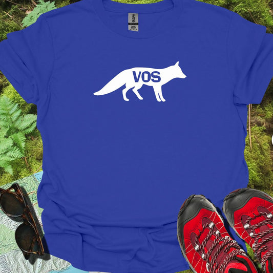 Renard silhouette blanche avec texte T-shirt tendance 