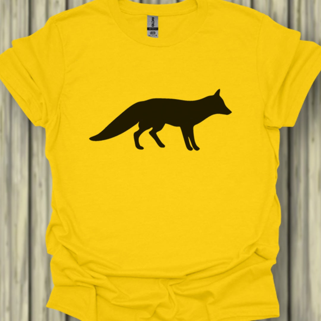 Renard silhouette noire T-shirt tendance