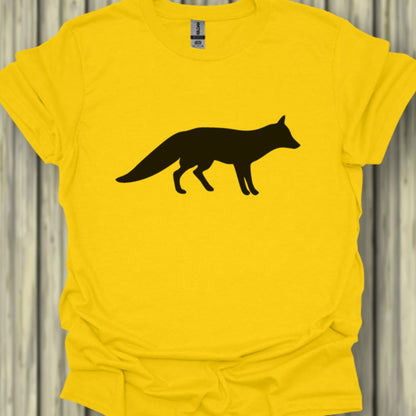 Renard silhouette noire T-shirt tendance