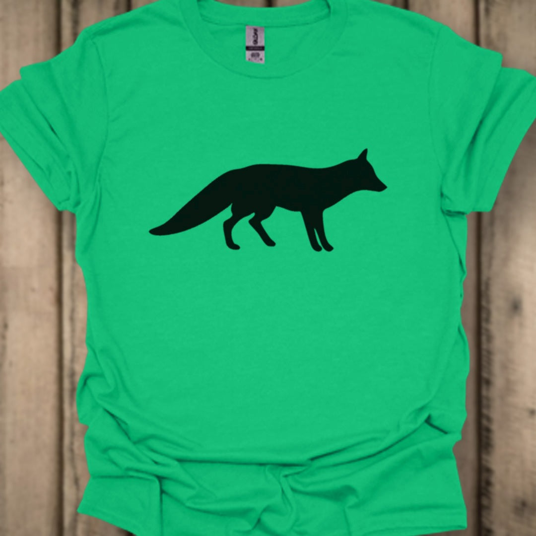 Renard silhouette noire T-shirt tendance
