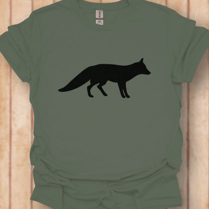 Renard silhouette noire T-shirt intemporel