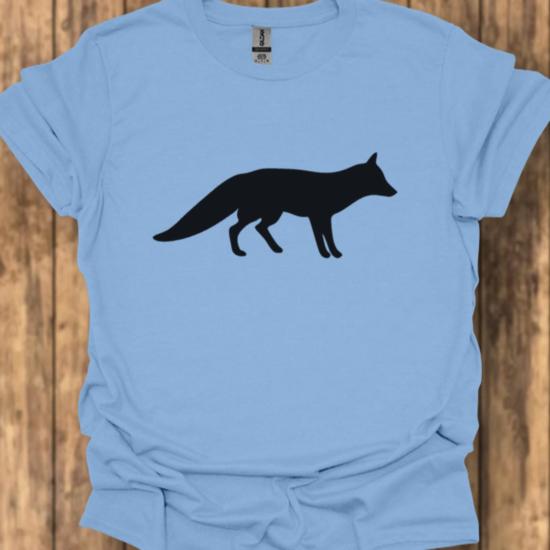 Renard silhouette noire T-shirt tendance