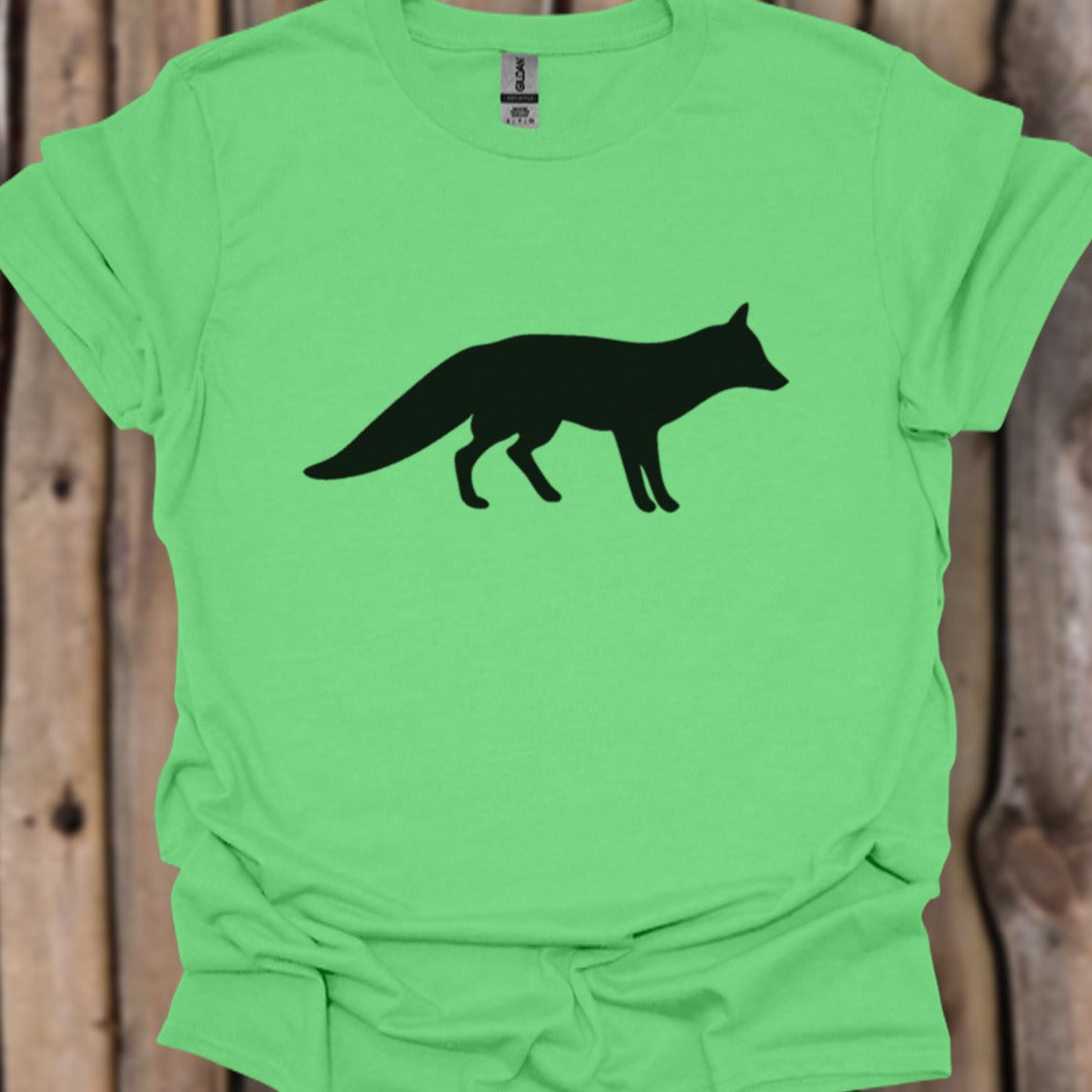 Renard silhouette noire T-shirt tendance