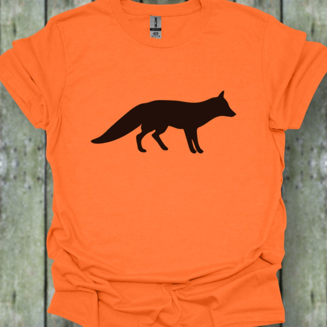 Renard silhouette noire T-shirt tendance
