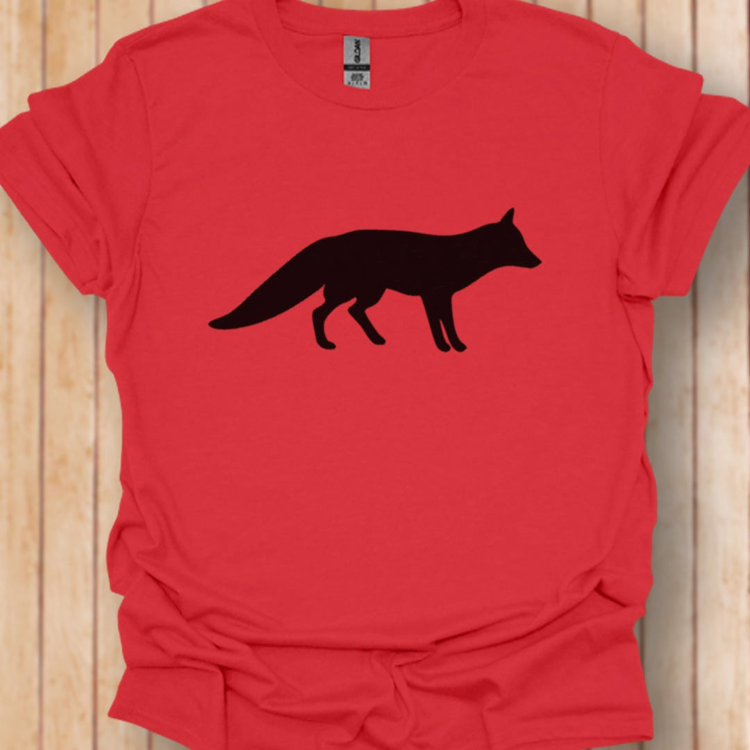 Renard silhouette noire T-shirt tendance