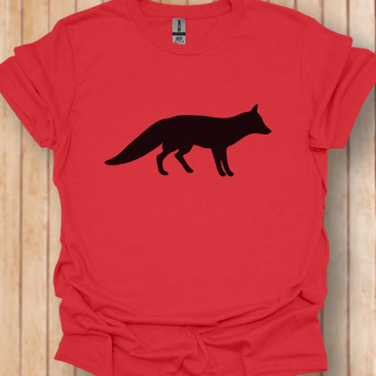 Renard silhouette noire T-shirt tendance