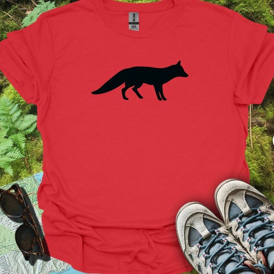 Renard silhouette noire T-shirt tendance