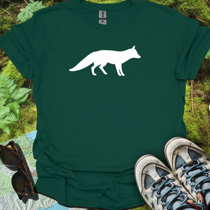 Renard silhouette blanche T-shirt intemporel 