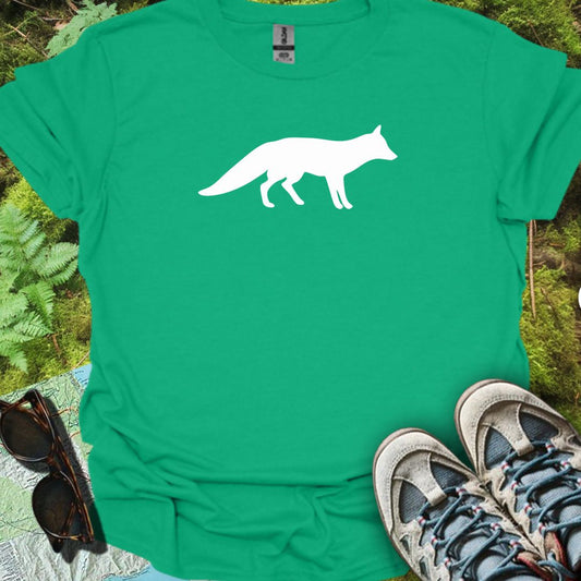 Renard silhouette blanche T-shirt tendance
