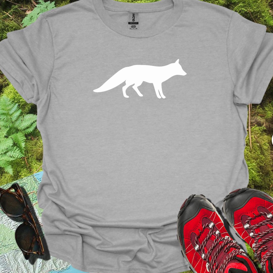 Renard silhouette blanche T-shirt intemporel 