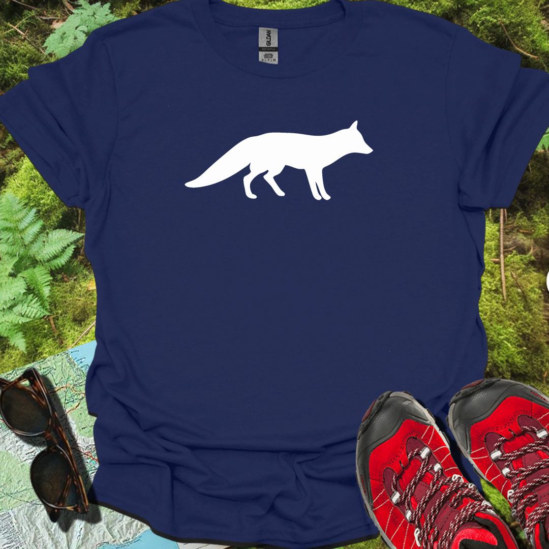 Renard silhouette blanche T-shirt intemporel 
