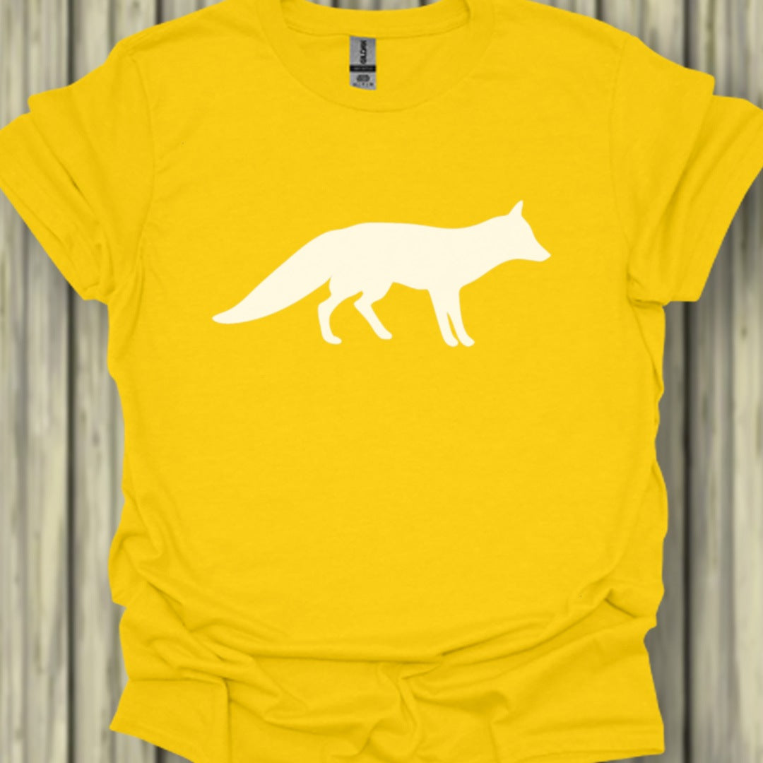 Renard silhouette blanche T-shirt tendance
