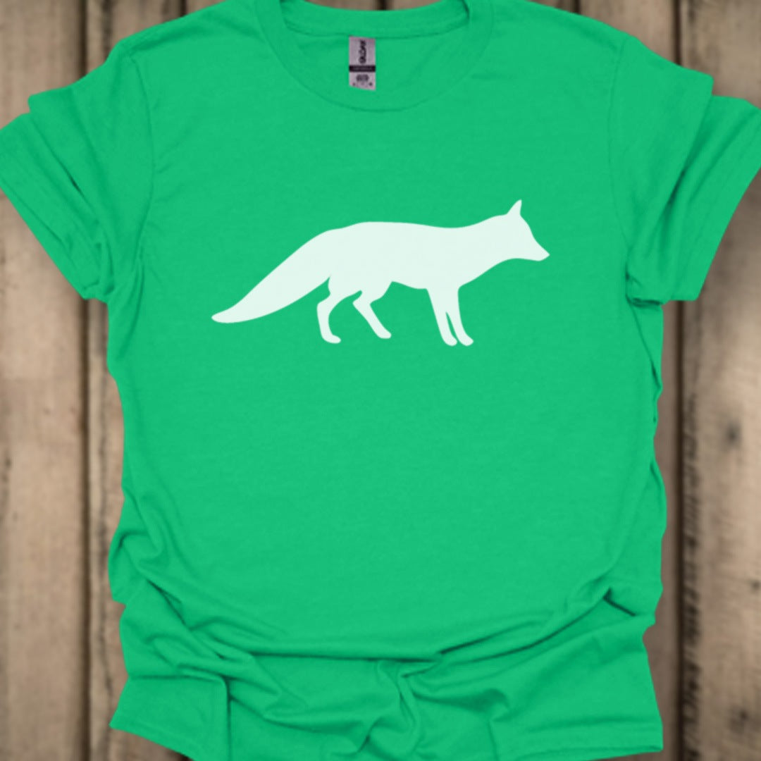 Renard silhouette blanche T-shirt tendance