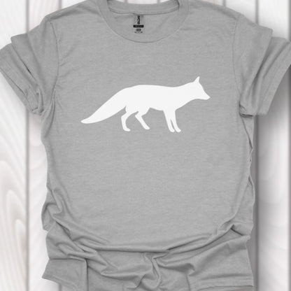 Renard silhouette blanche T-shirt intemporel 