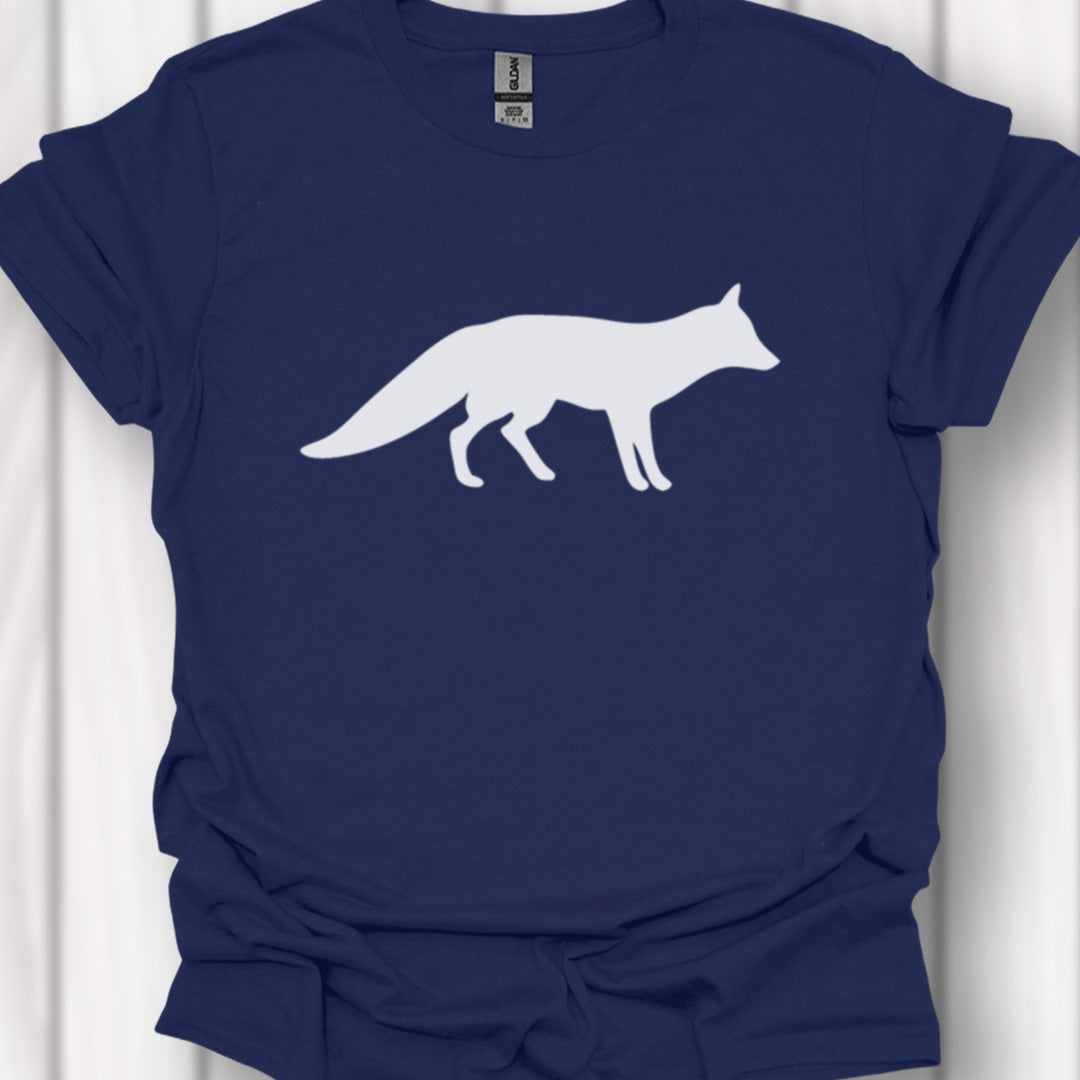 Renard silhouette blanche T-shirt intemporel 