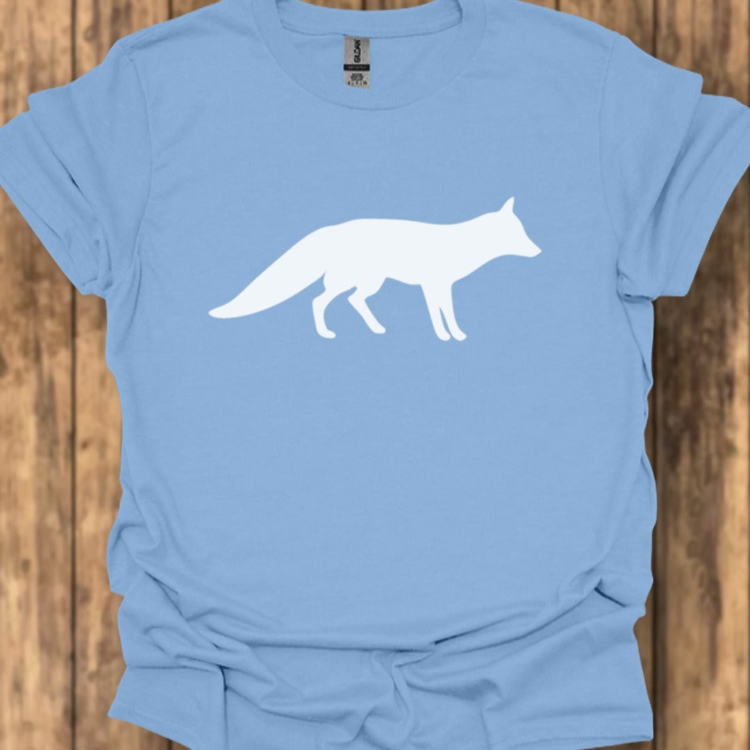 Renard silhouette blanche T-shirt tendance