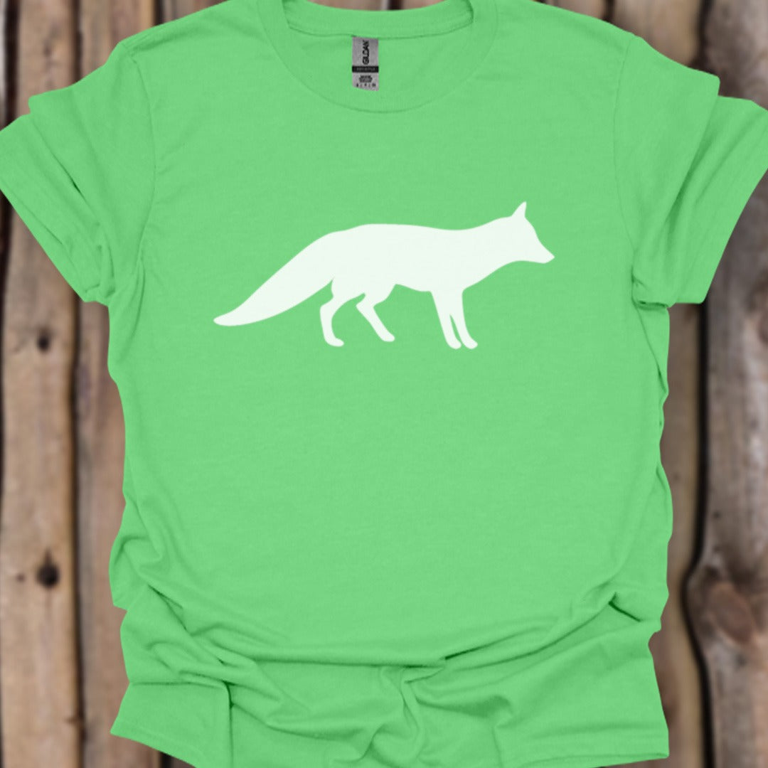 Renard silhouette blanche T-shirt tendance