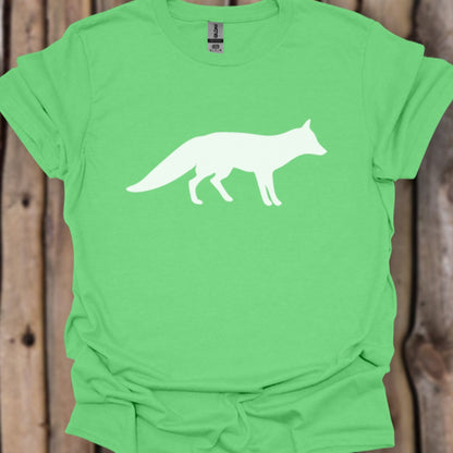 Renard silhouette blanche T-shirt tendance