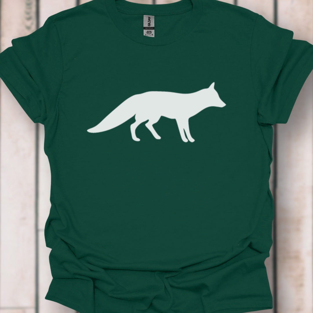 Renard silhouette blanche T-shirt intemporel 