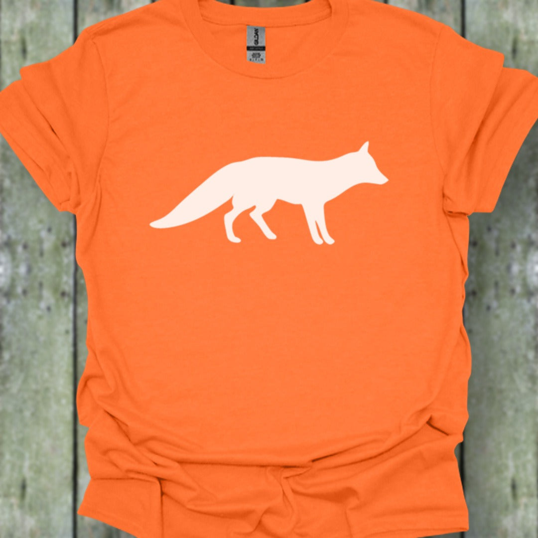 Renard silhouette blanche T-shirt tendance