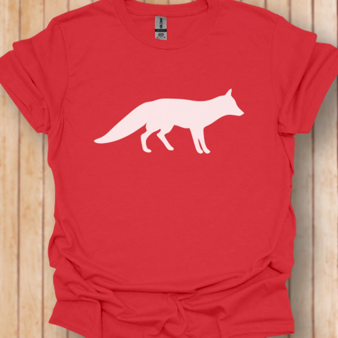 Renard silhouette blanche T-shirt tendance