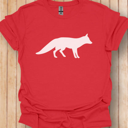 Renard silhouette blanche T-shirt tendance