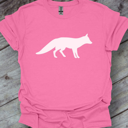 Renard silhouette blanche T-shirt tendance