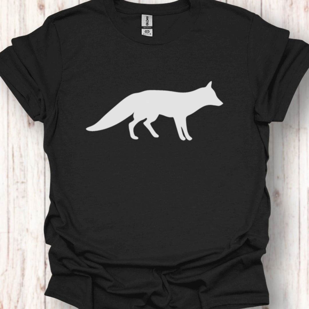 Renard silhouette blanche T-shirt intemporel 