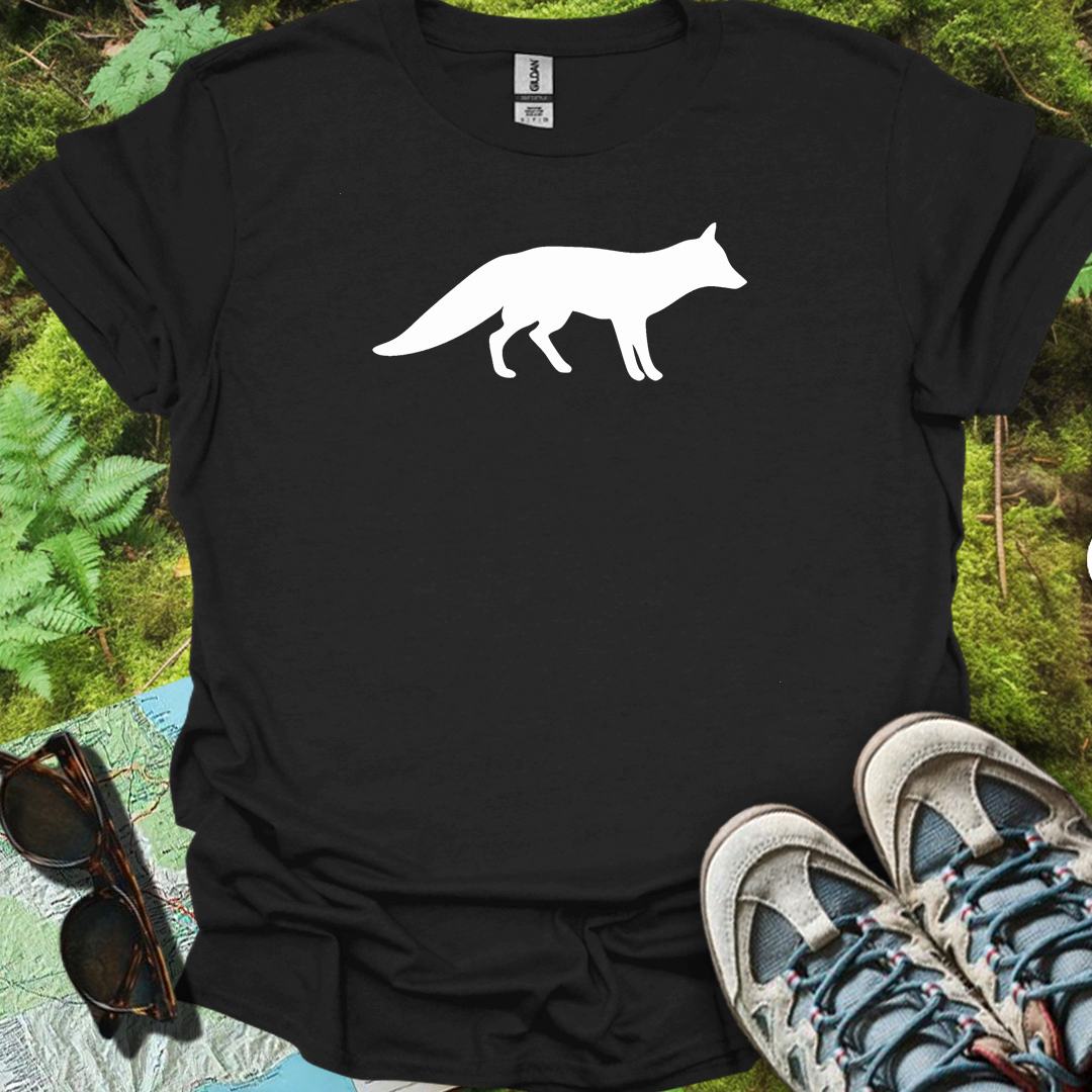 Renard silhouette blanche T-shirt intemporel 