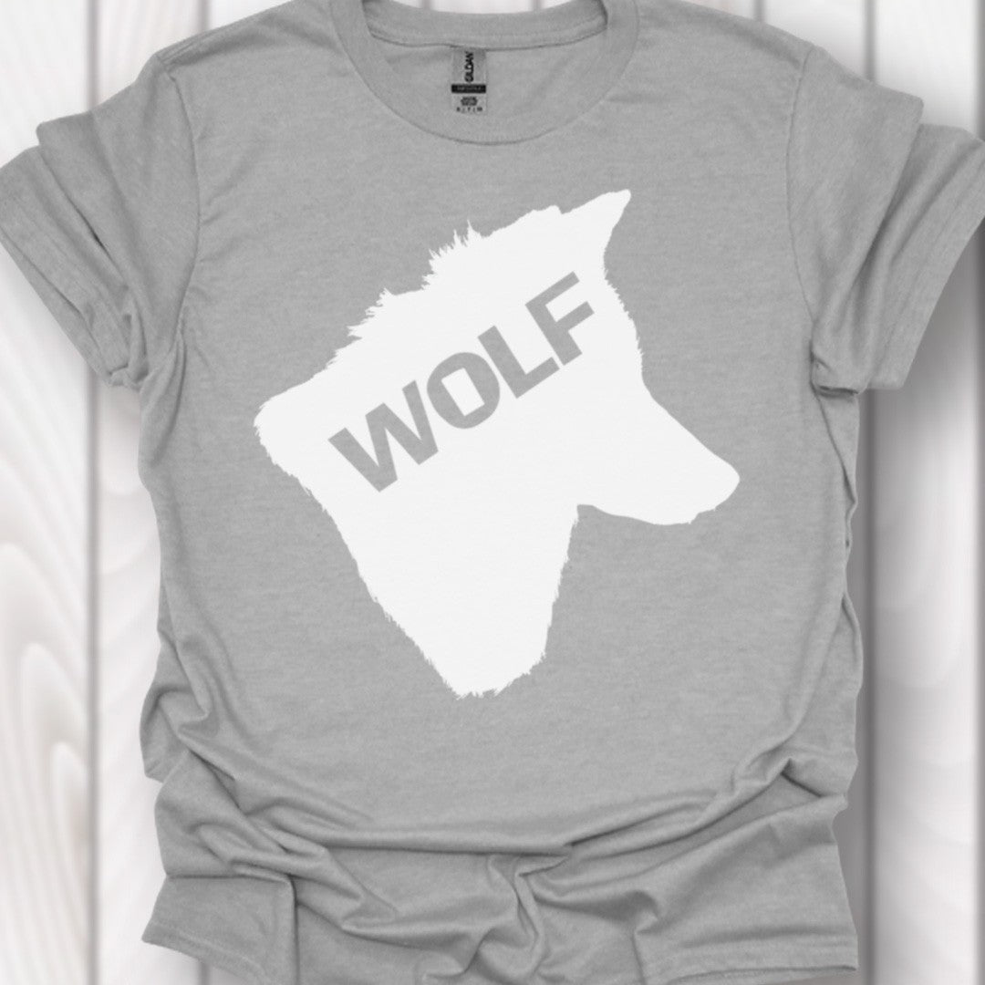 Wolf head silhouette with text white timeless T-shirt
