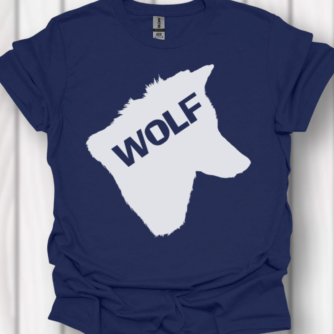 Wolf head silhouette with text white timeless T-shirt