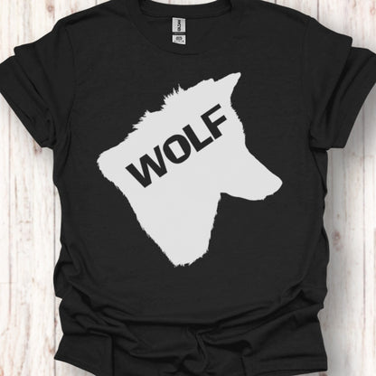 Wolf head silhouette with text white timeless T-shirt