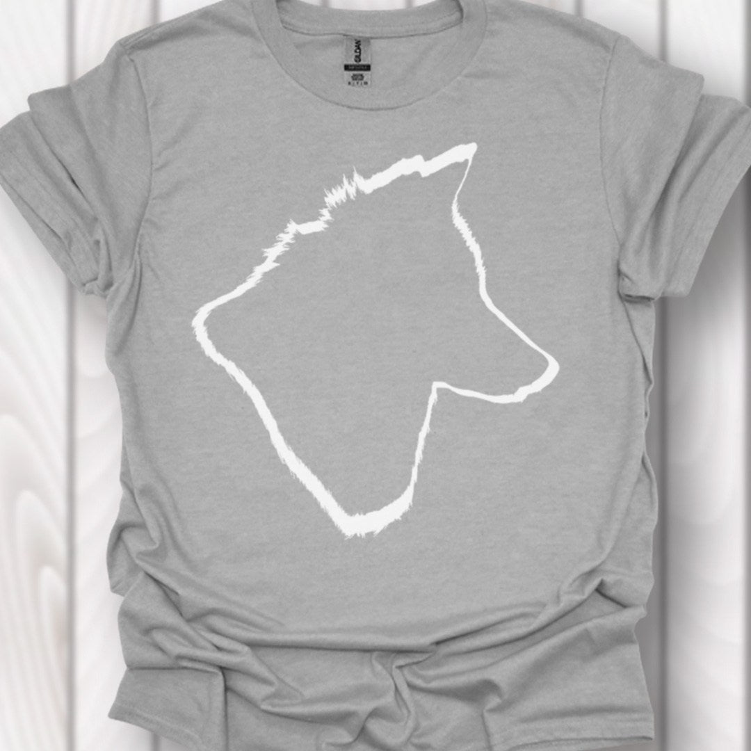 Wolf head outline white timeless T-shirt