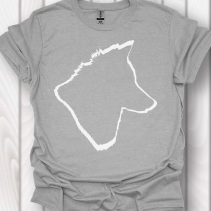Wolf head outline white timeless T-shirt