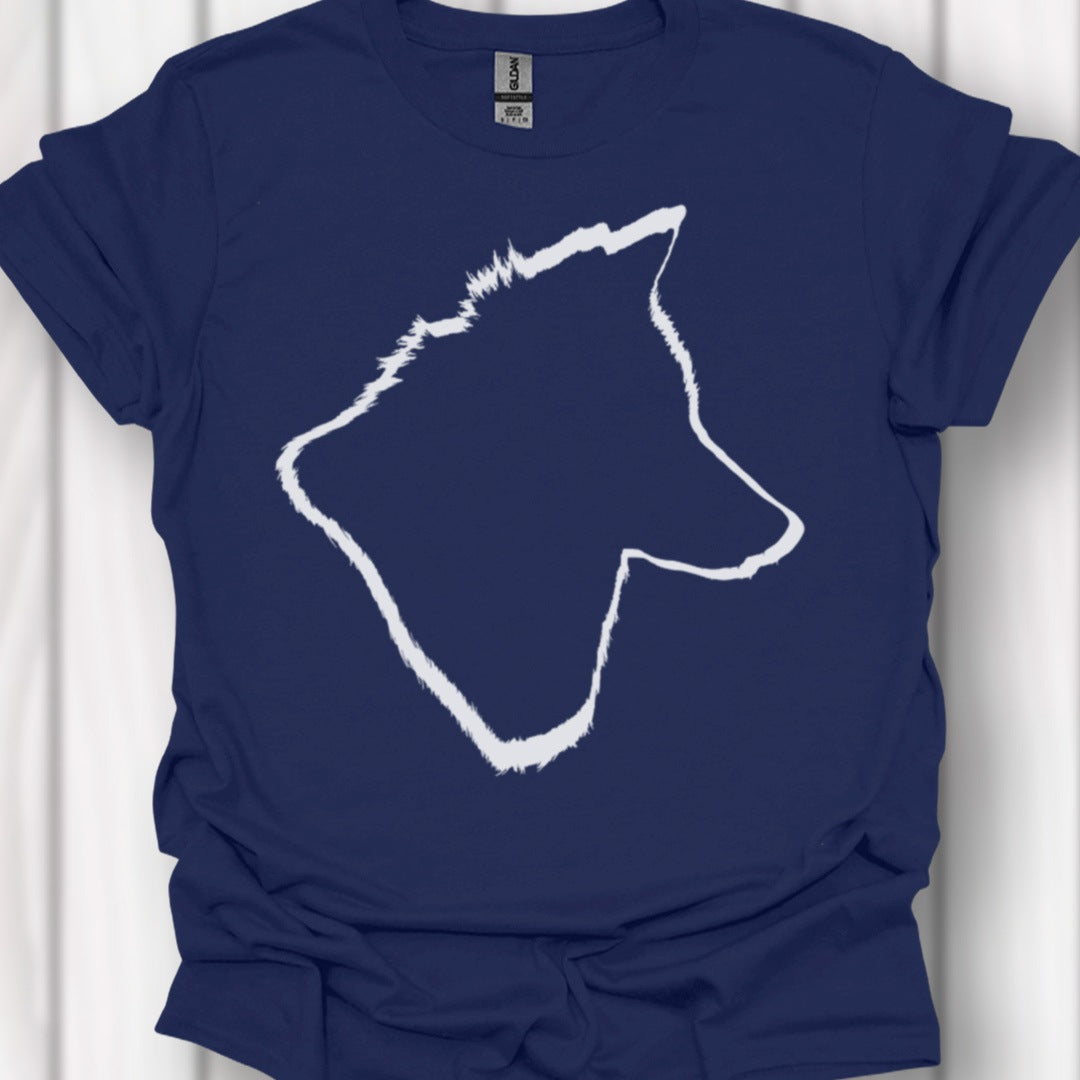 Wolf head outline white timeless T-shirt