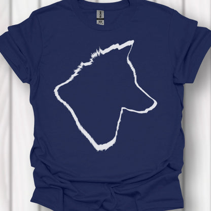 Wolf head outline white timeless T-shirt