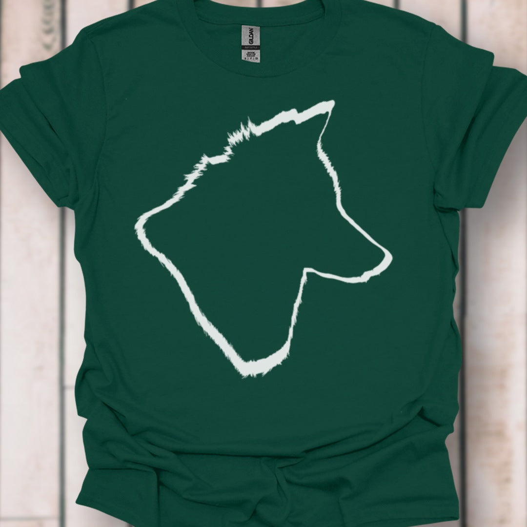 Wolf head outline white timeless T-shirt