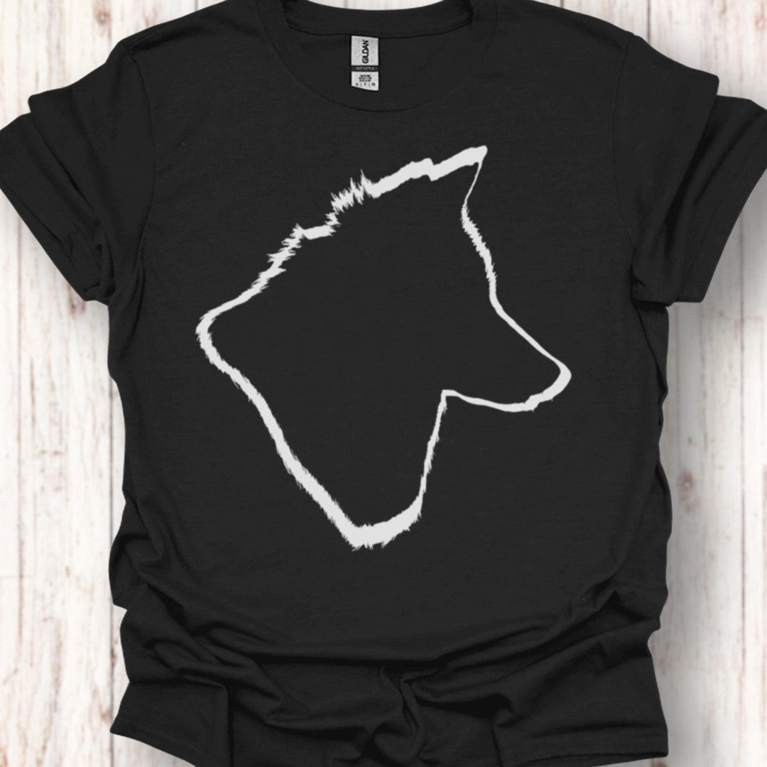Wolf head outline white timeless T-shirt