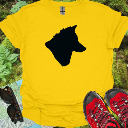 Wolf kop silhouet zwart trendy T-shirt