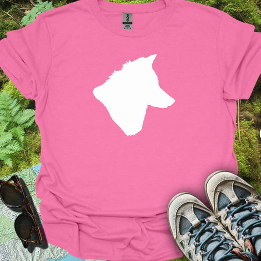 Tête de loup silhouette blanche T-shirt tendance 