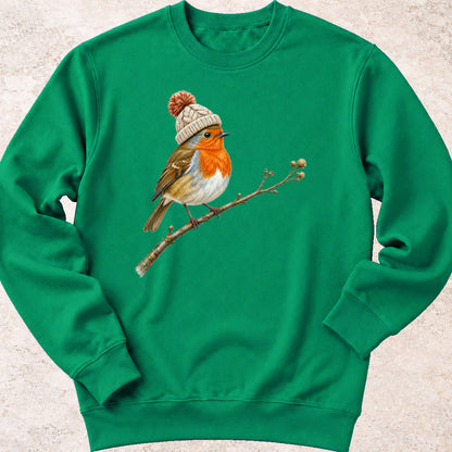 Roodborstje met mutsje Sweatshirt