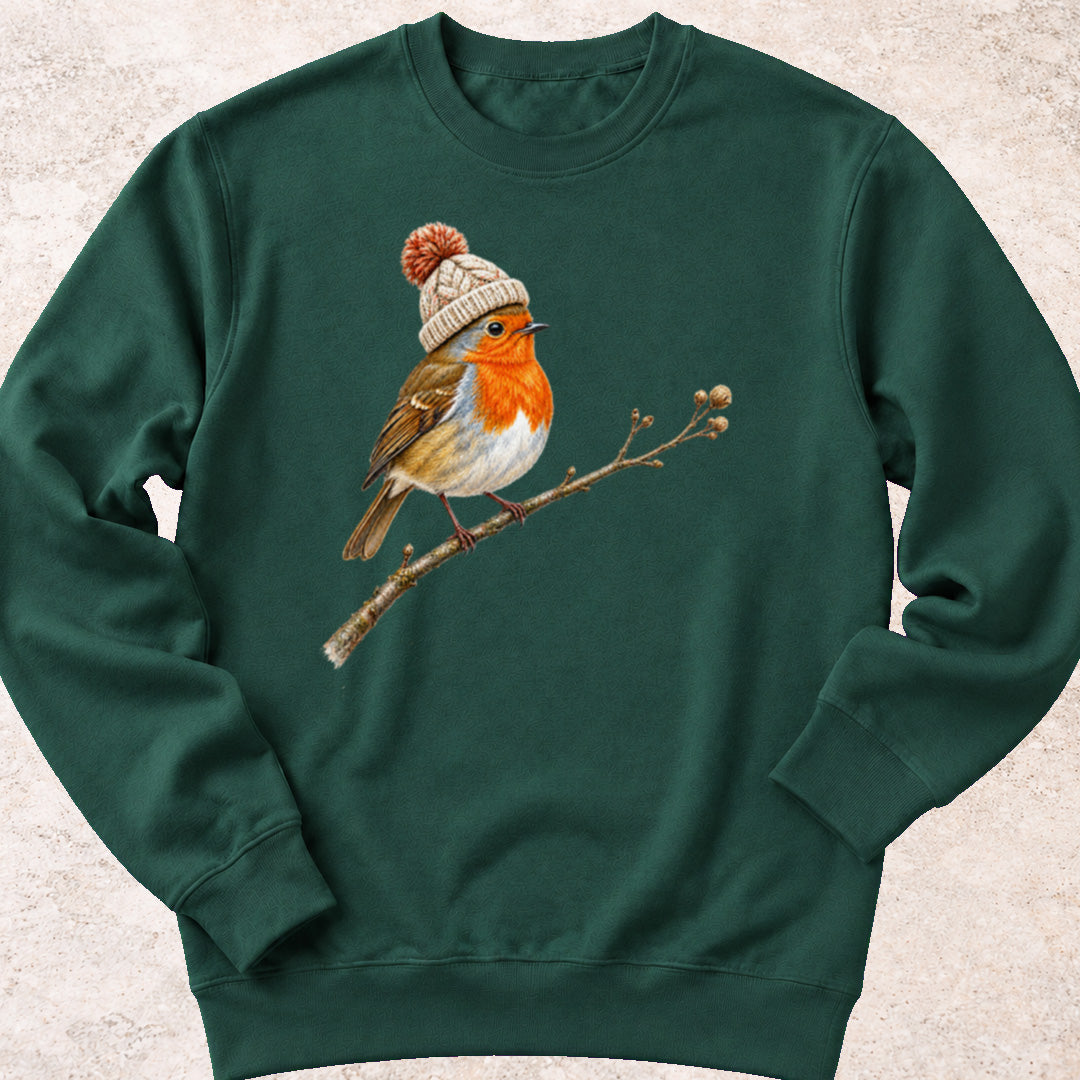 Roodborstje met mutsje Sweatshirt