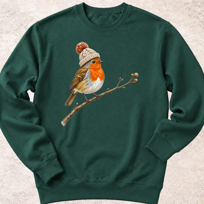 Roodborstje met mutsje Sweatshirt