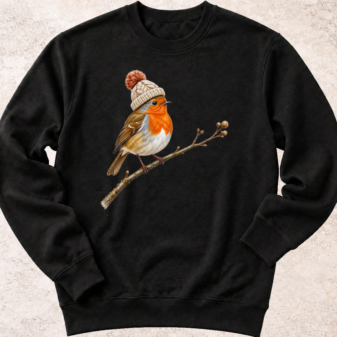 Roodborstje met mutsje Sweatshirt