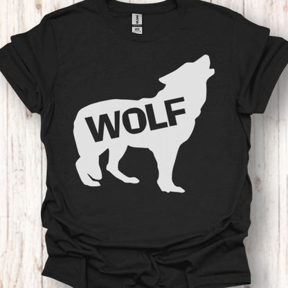 Standing wolf silhouette with text white timeless T-shirt