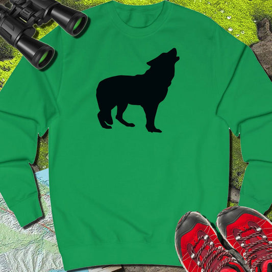 Loup debout silhouette noire sweat